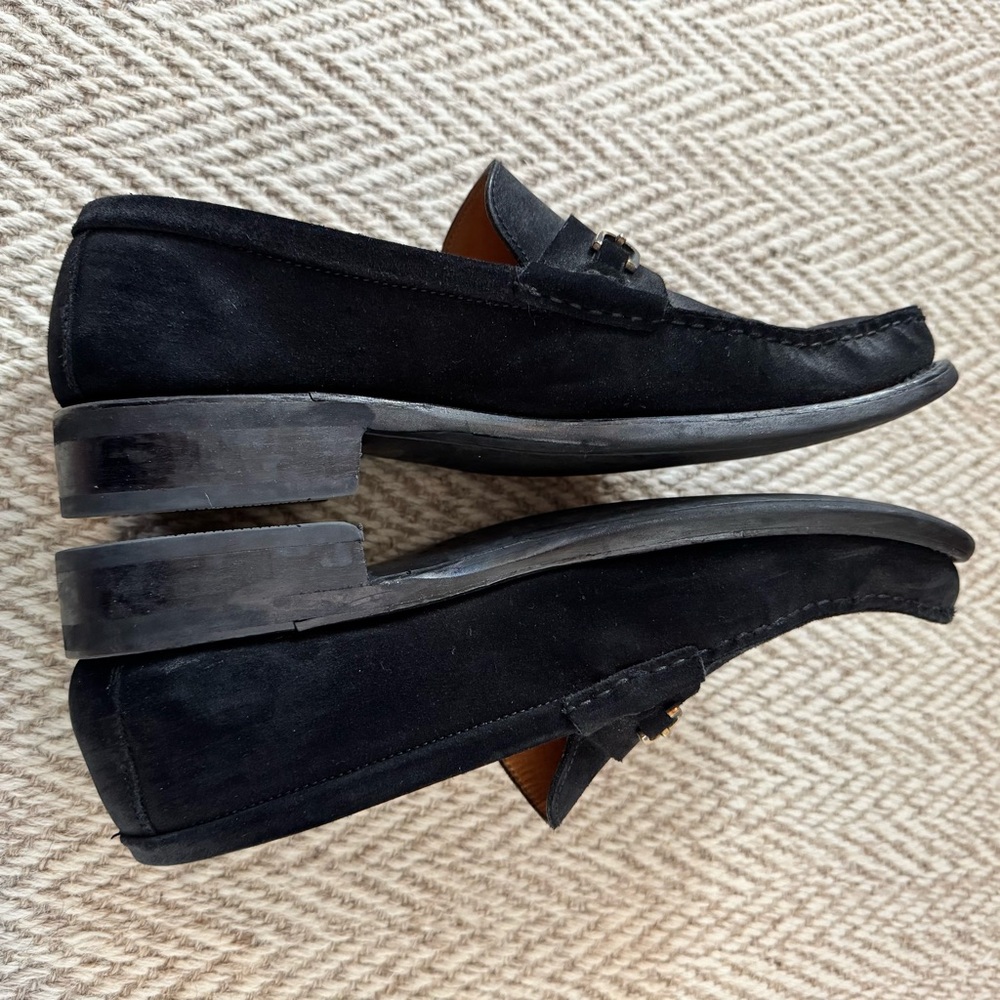 Men’s Gucci Suede Black & Gold Horse Bit Loafers | Size 11.5 - Picture 4 of 7